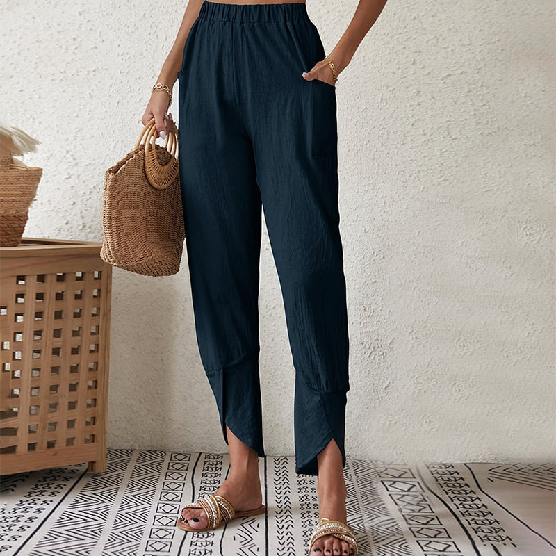 Solid Color Casual Pants